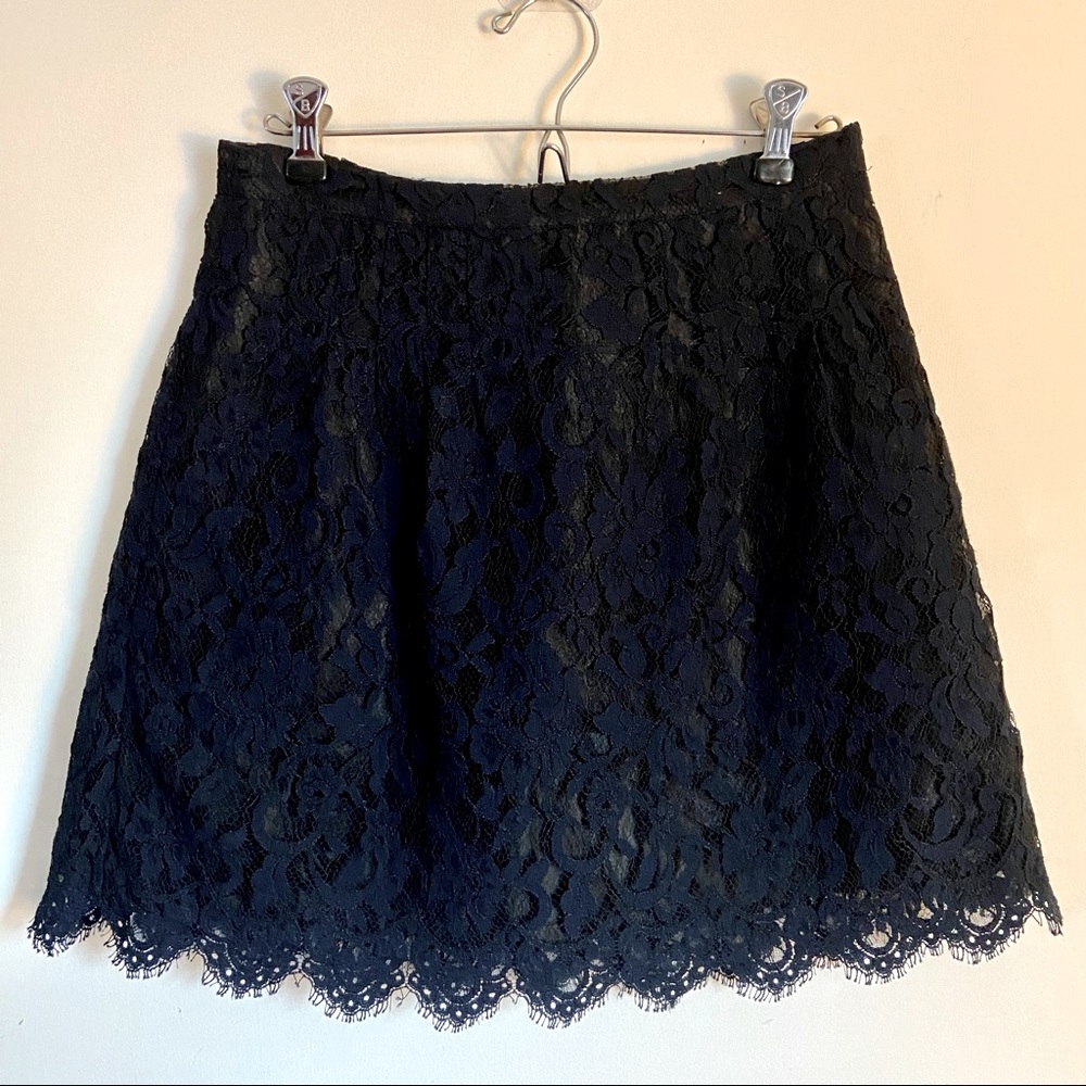 Dark navy blue Jcrew lace a-line skirt